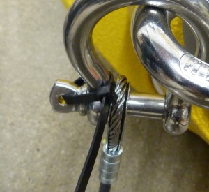 Cable Tie Installed on Bow Shackle