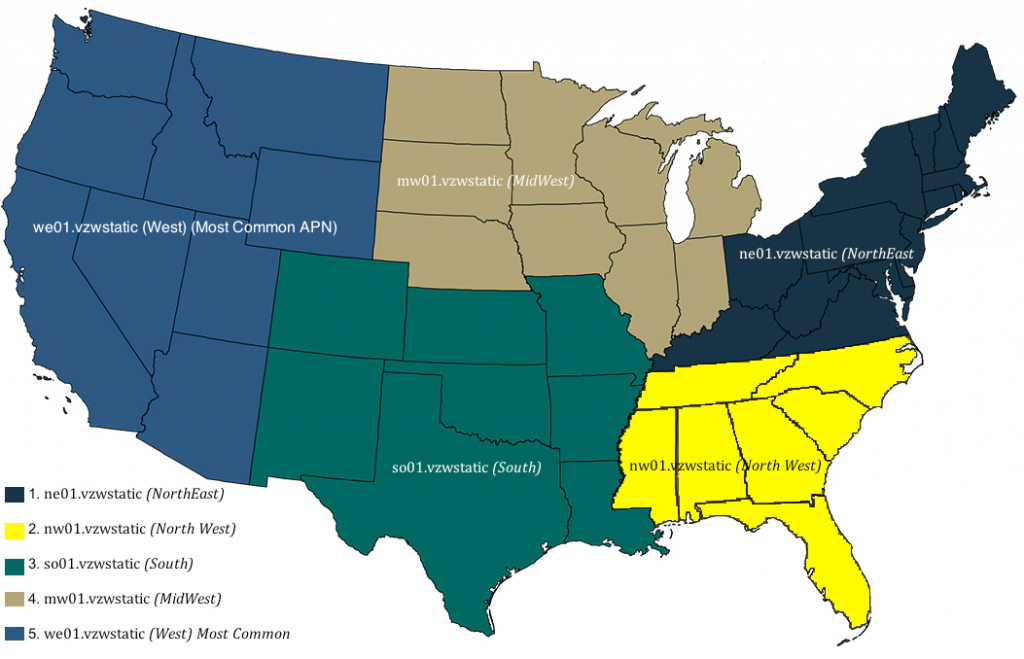 Figure 3: Verizon Regional APN Map
