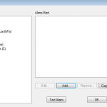 iChart alarm window.