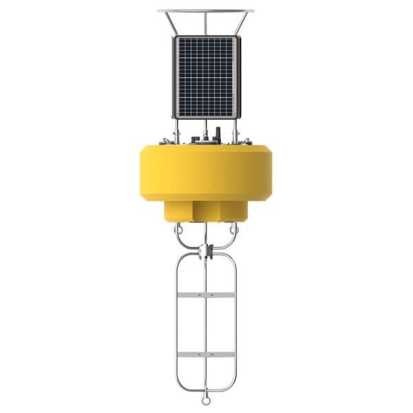 CB-650 data buoy with instrument cage attached.