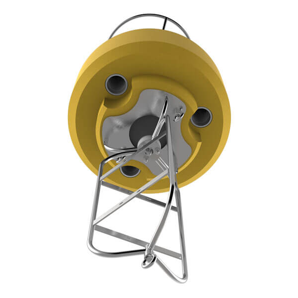 Close-up of the CB-650 data buoy hull from below.