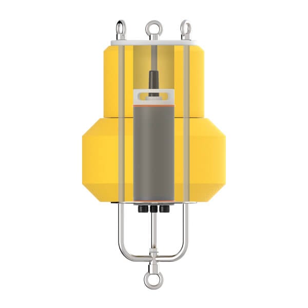 NexSens CB-50 data buoy with the X2-SDL submersible data logger installed.