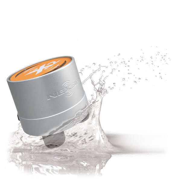 X2 data logger splashing into water.
