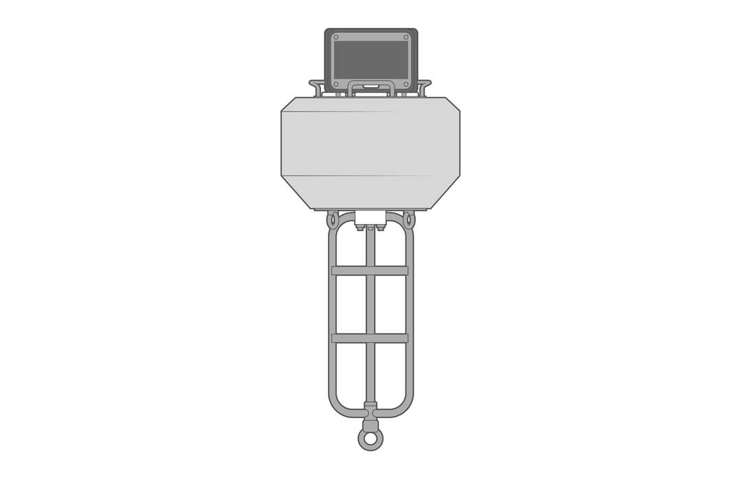Illustration of a NexSens CB-75 data buoy.