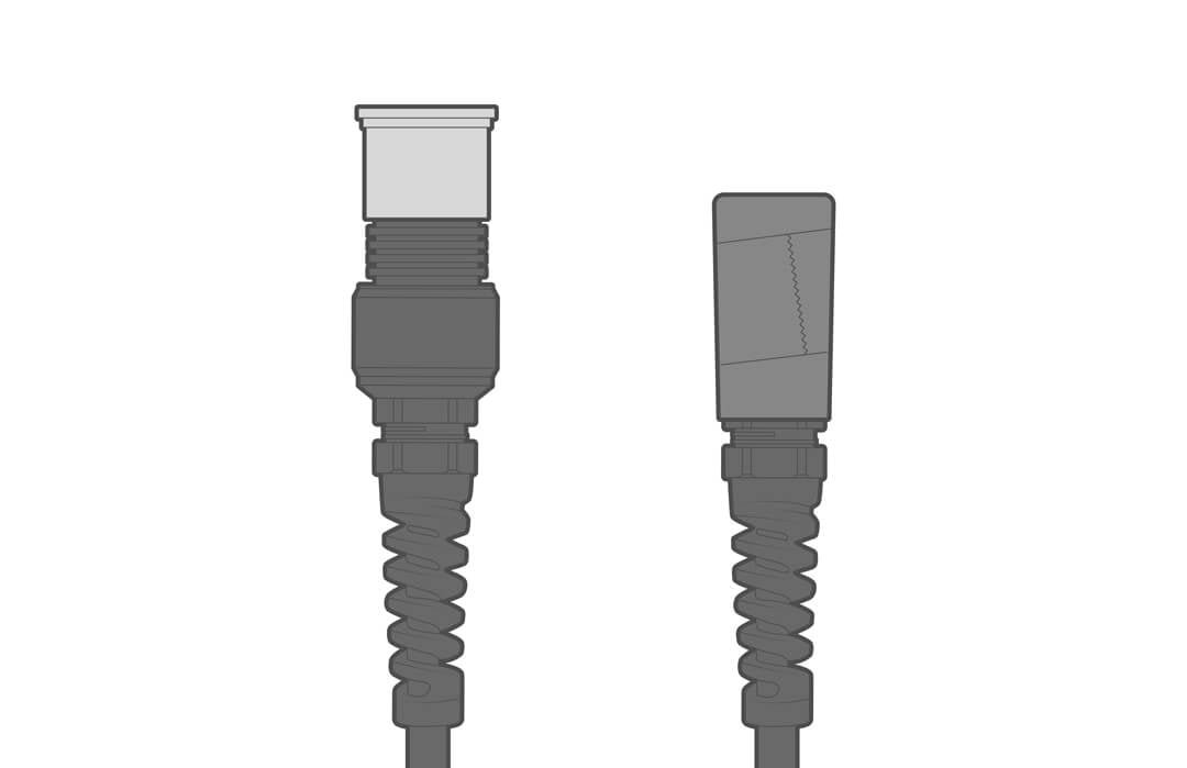 Examples of cable connector being properly capped or taped.