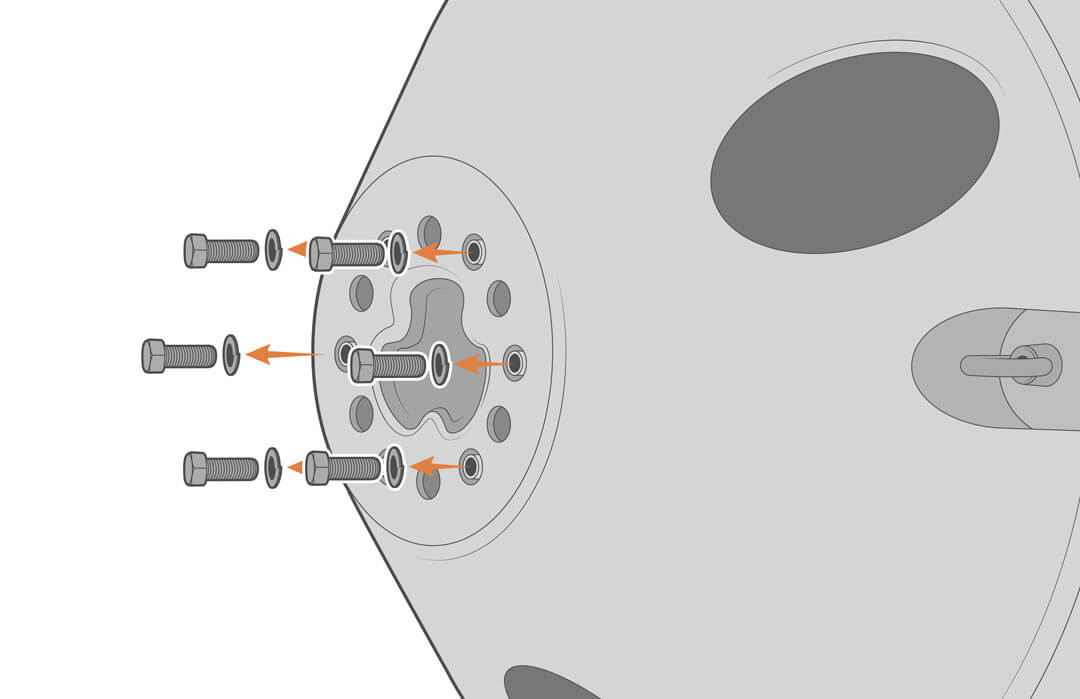 Remove the six screws and lock washers from the bottom of the XB-200 hull.