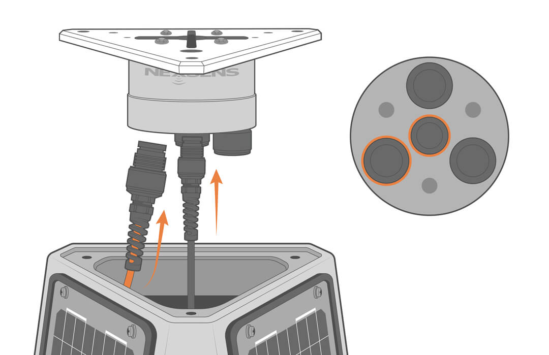 Plug the power cable in and then connect all sensor cables.