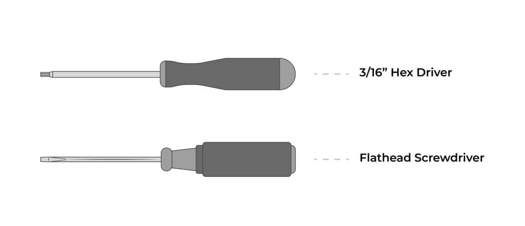 Tools and supplies needed for repairing an SP15 Solar Power Pack.
