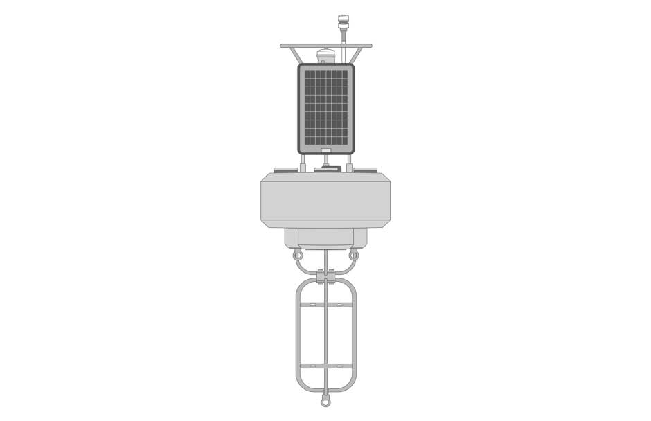 Illustration of a buoy-based air temperature monitoring system