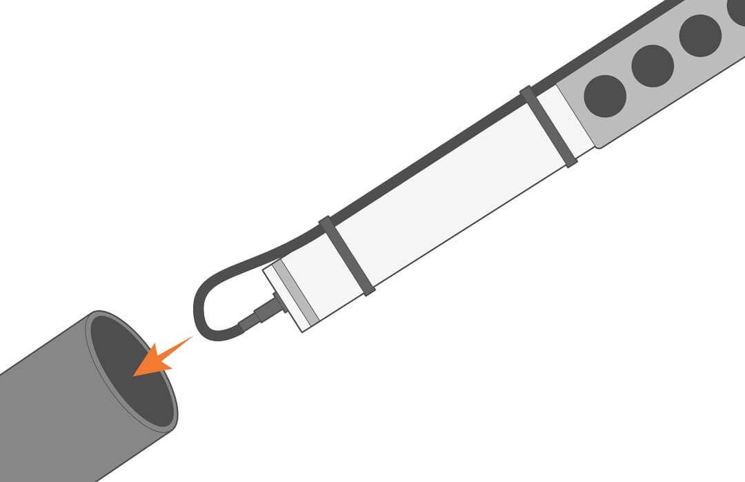 Using the instrument cable, connect the sensor to the data logger while taking care to minimize cable strain.