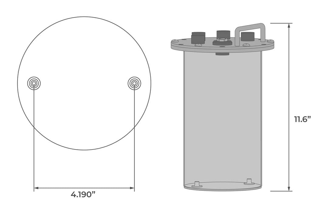 Dimensions for the MC-SUB.