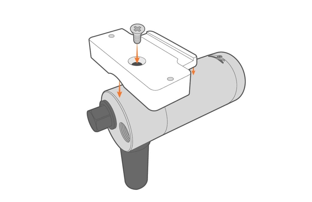 Attach the mount to the EWC camera base.