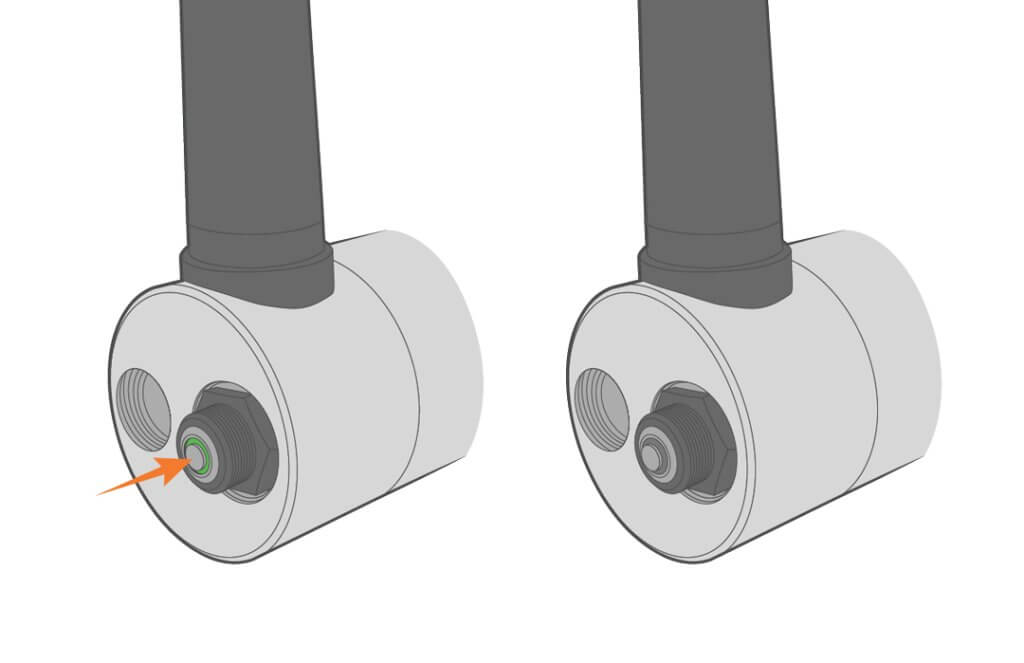Hold the green LED button on the EWC until the light fully fades away