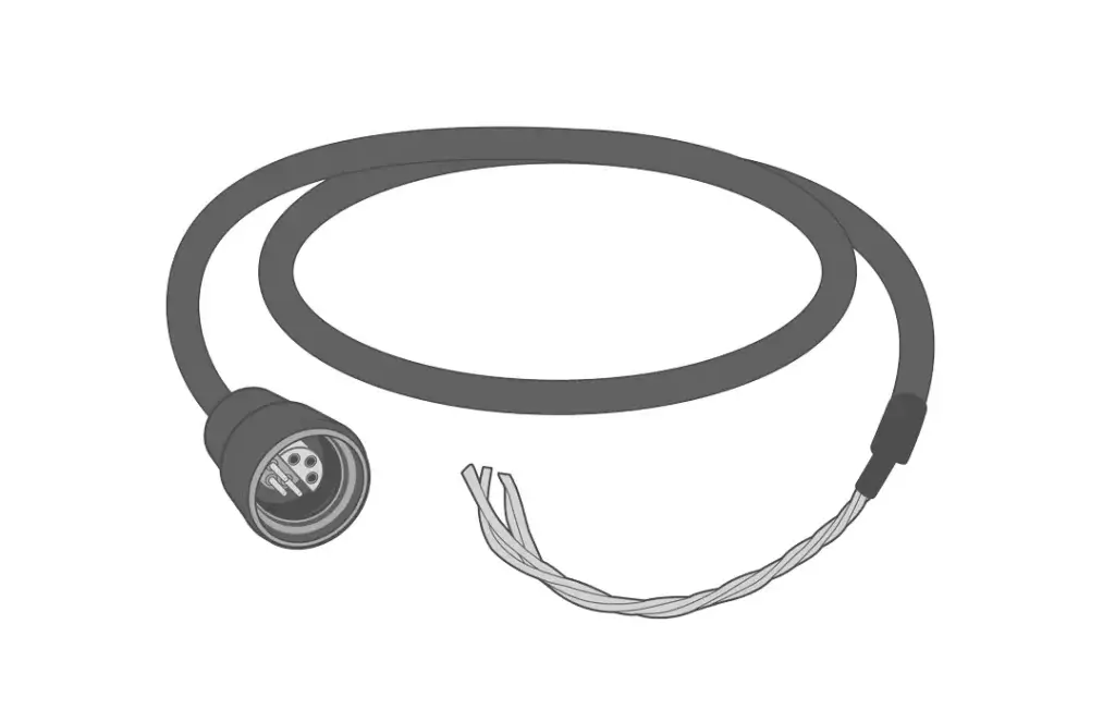 UW6 receptacle to flying lead cable (UW6-FLxR).